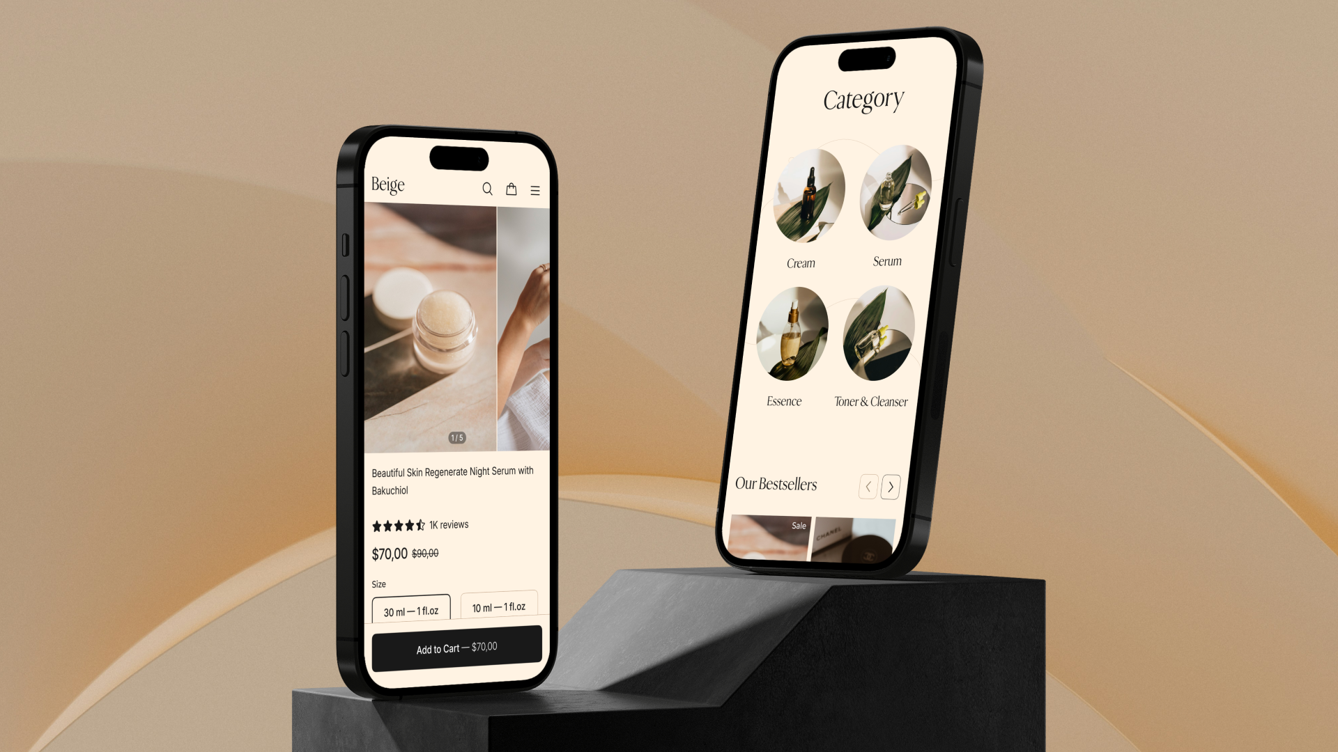 Beige Shopify website mockup